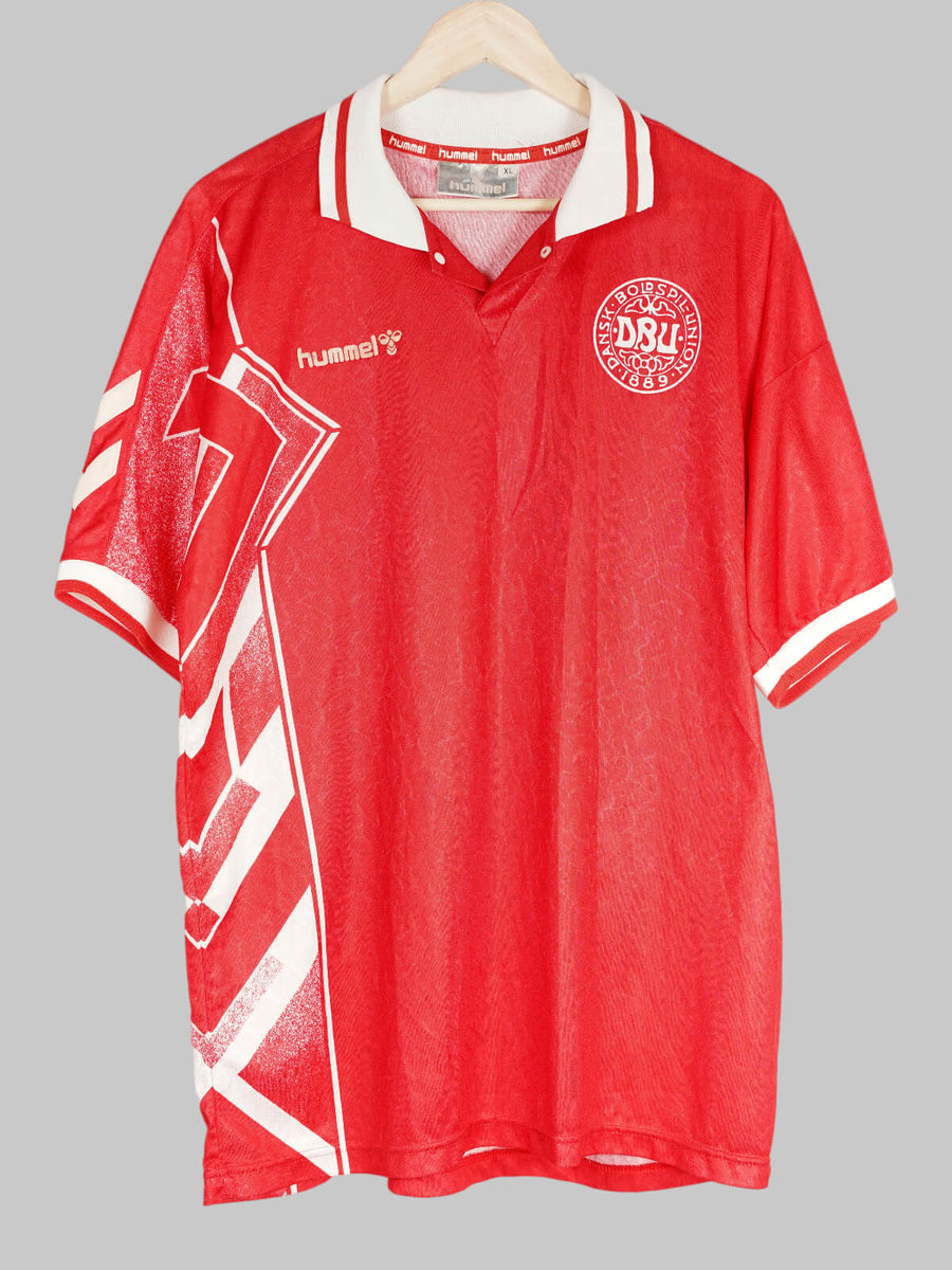 1994/95 Denmark Brian Steen Nielsen #7 Home Shirt Match Worn (XL) Hummel