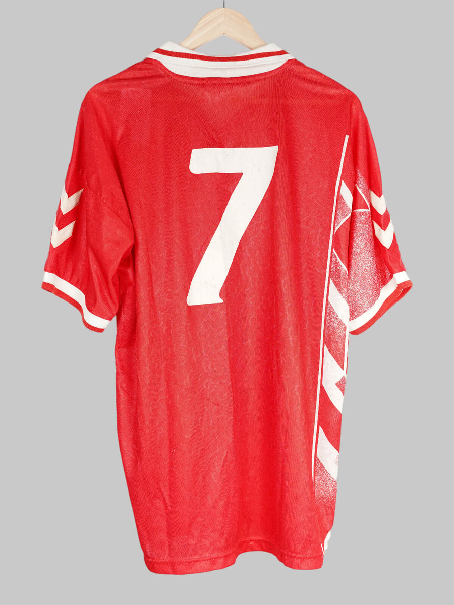 1994/95 Denmark Brian Steen Nielsen #7 Home Shirt Match Worn (XL) Hummel