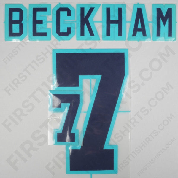 1995-97 Inglaterra Inicio <tc>Name Set</tc> Beckham #7 Flock (Reproducción)