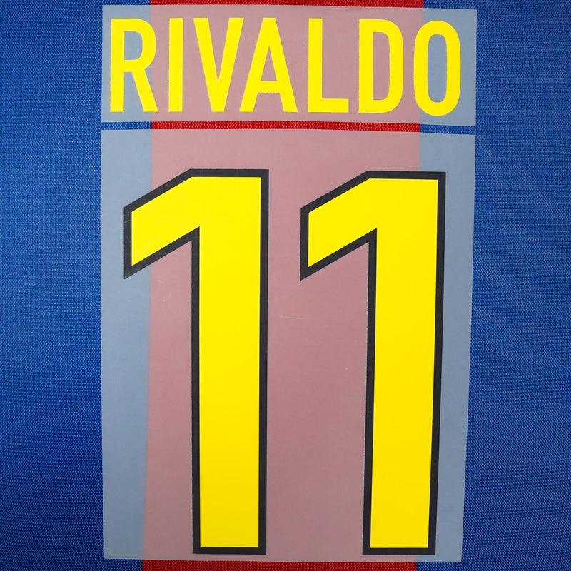 1998/99 FC Barcelona Home Name Set Rivaldo 11 (Repro)