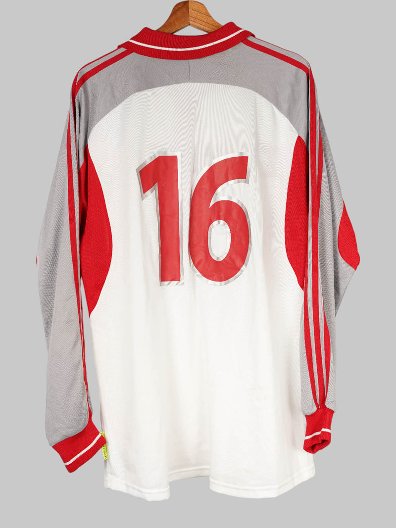 2000/01 Turkey Ergün Penbe #16 Away Shirt L/S Match Worn (XL) Adidas