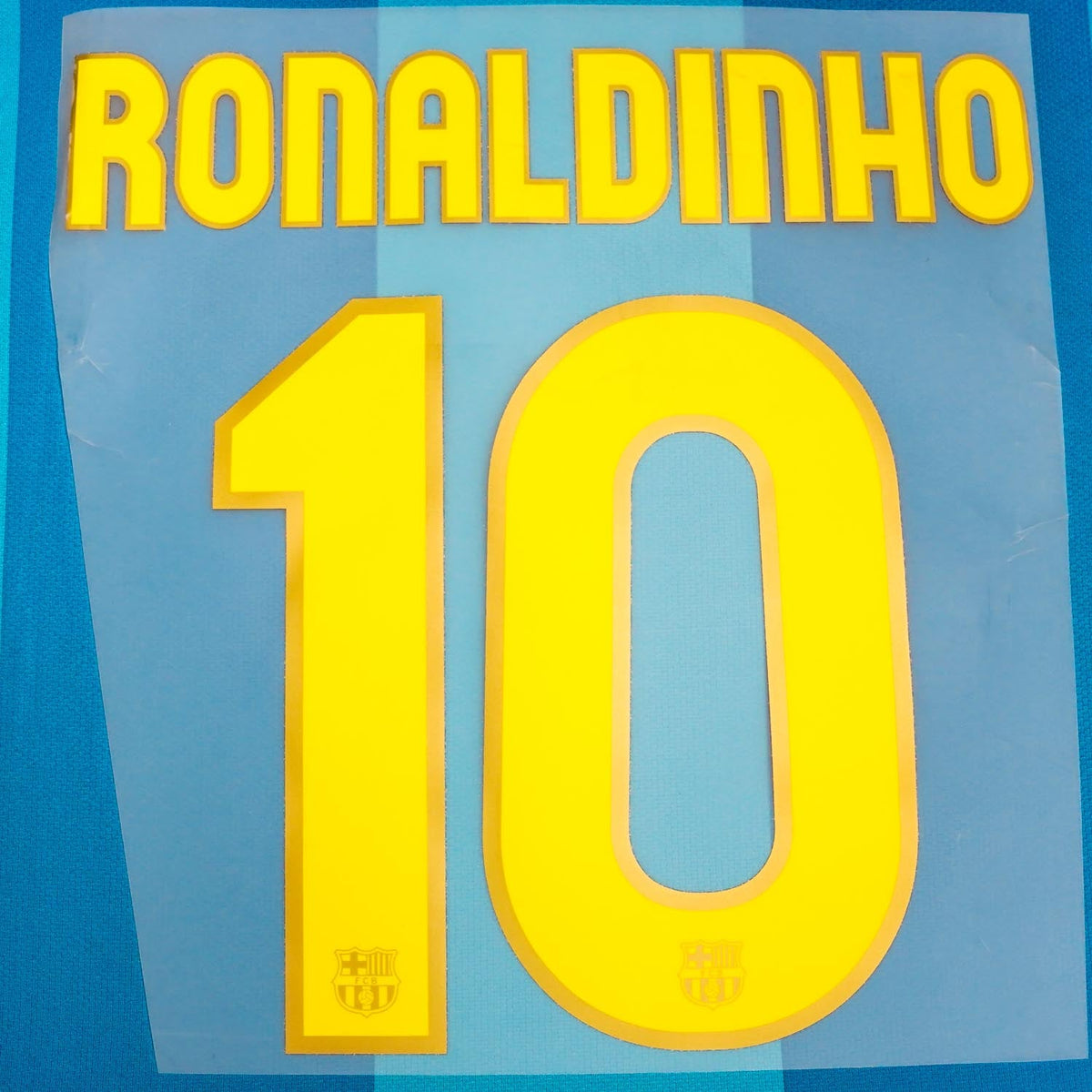 2007/8 FC Barcelona Home/Away Name Set Ronaldinho #10 (Repro)