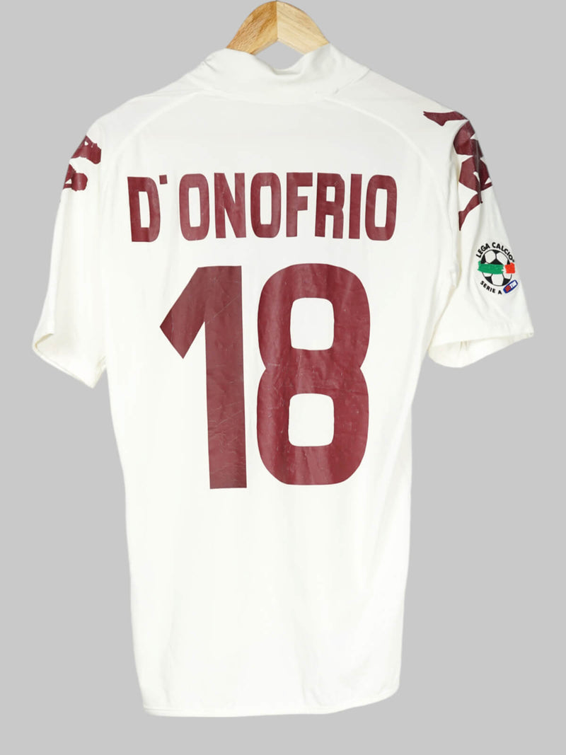 2009/10 Torino D'onofrio #18 Away Shirt Match Worn/Issued (S)