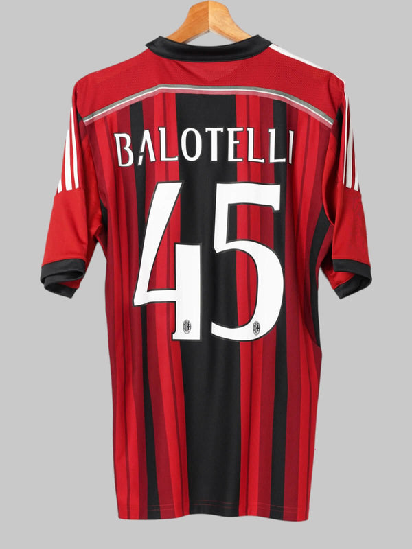 2014/15 AC Milan Balotelli #45 Home Shirt (M) Adidas
