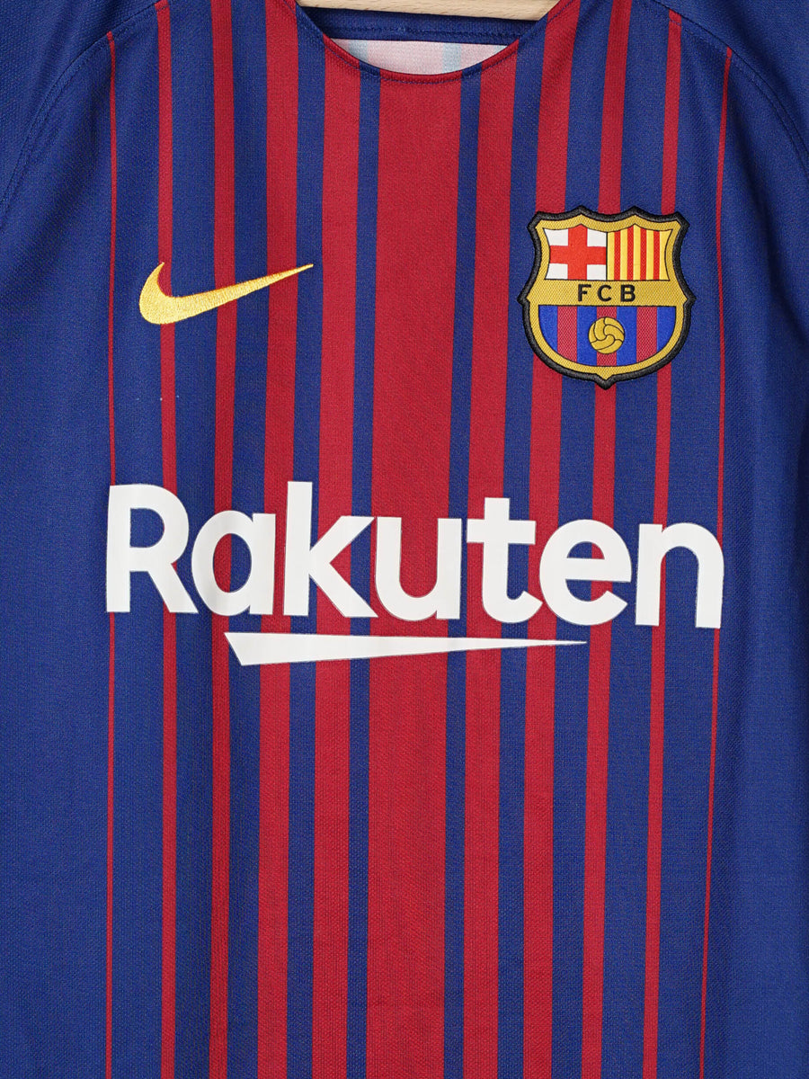 2017/18 Barcelona Suarez #9 Home Shirt (M)