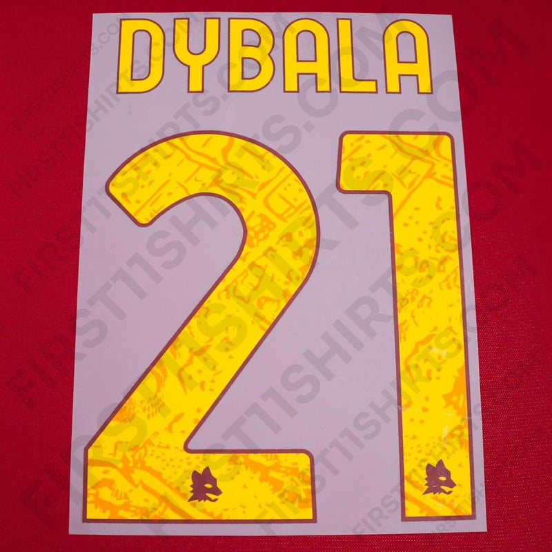 2023/24 AS Roma Home Name Set Dybala 21 (Repro)