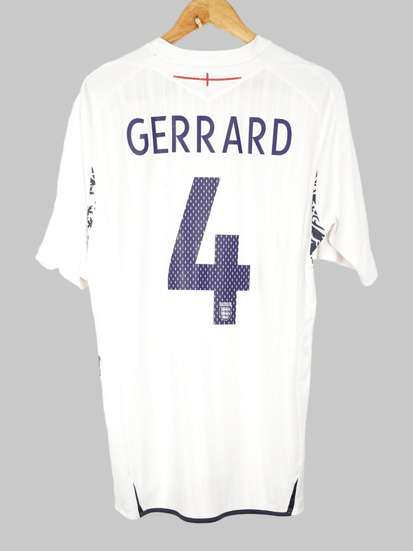 2007/9 England Gerrard #4 Home Shirt (L) Umbro