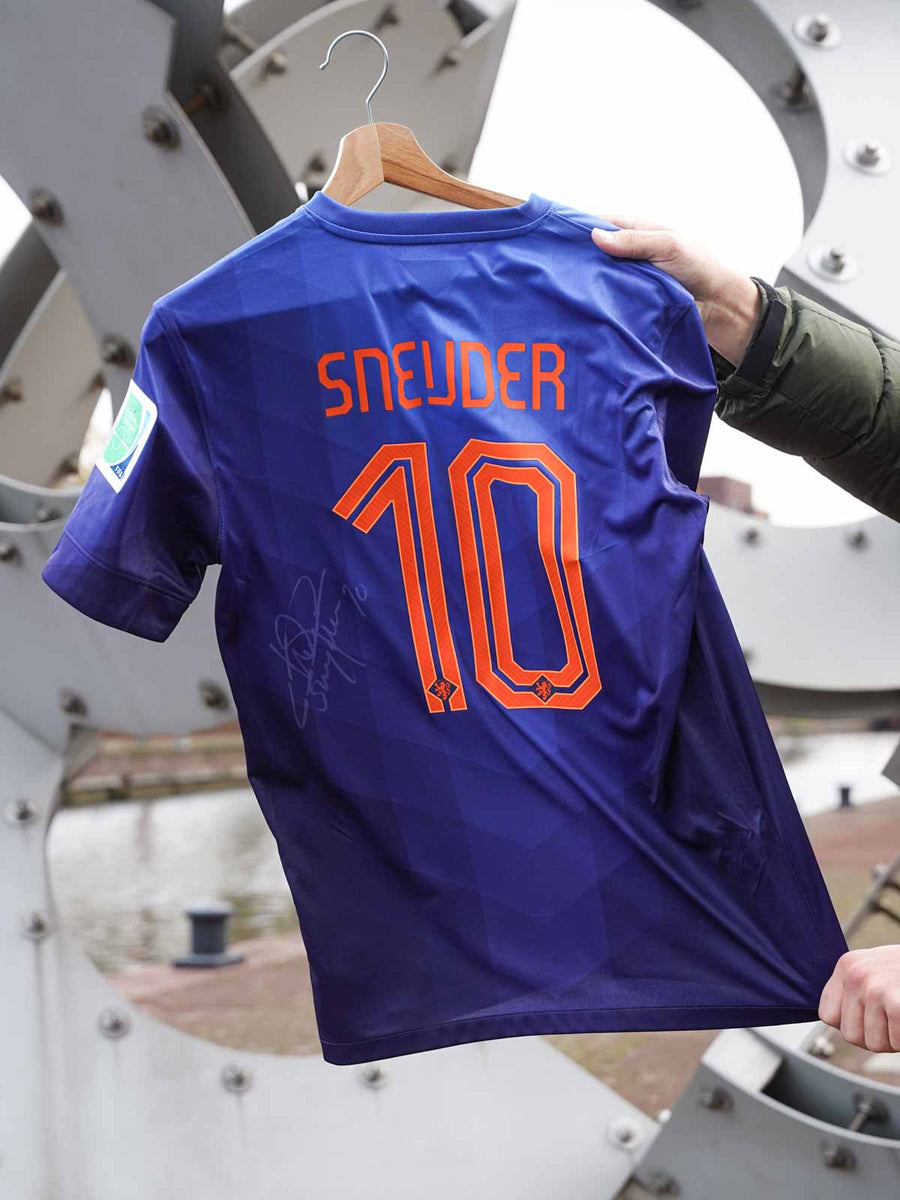 2014/15 Países Bajos Sneijder #10 Camiseta Visitante Firmada con Prueba en Vídeo (M) Nike