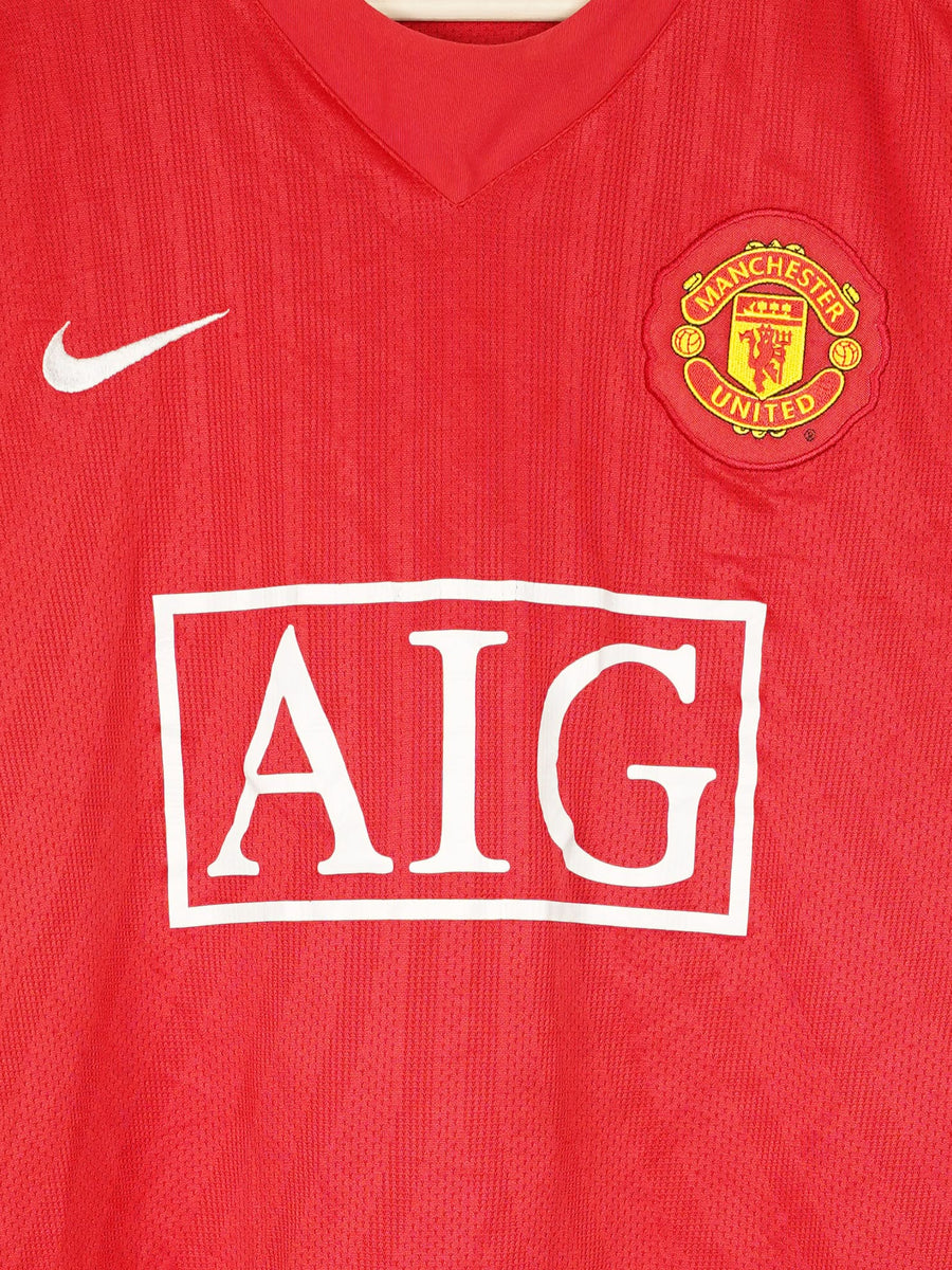 2007/08 Manchester United Berbatov #9 Home Shirt L/S (L)