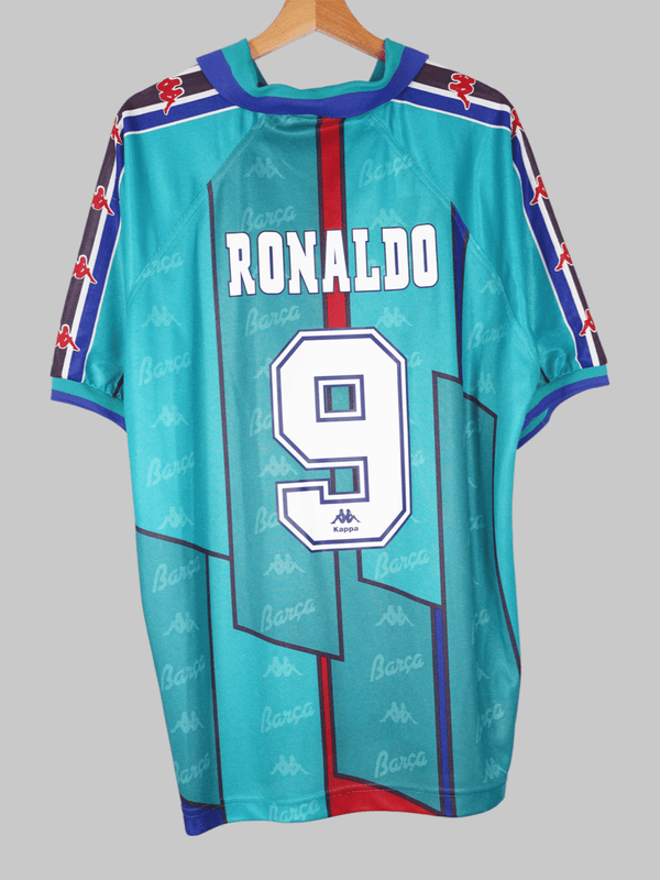 1995-97 Barcelona Ronaldo #9 Camiseta Visitante (XL) Kappa