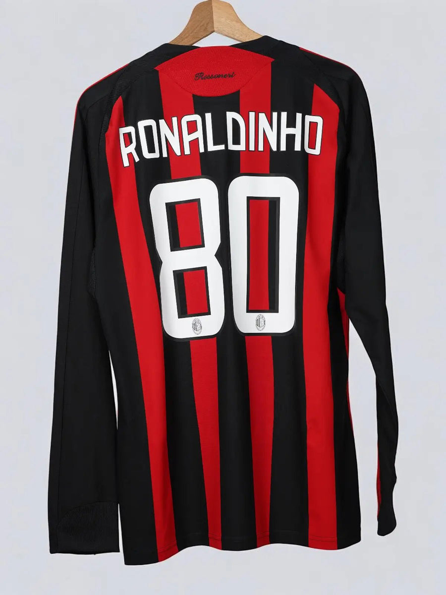 AC Milan Home Shirt 2008/9 L/S Ronaldinho 80 (L)
