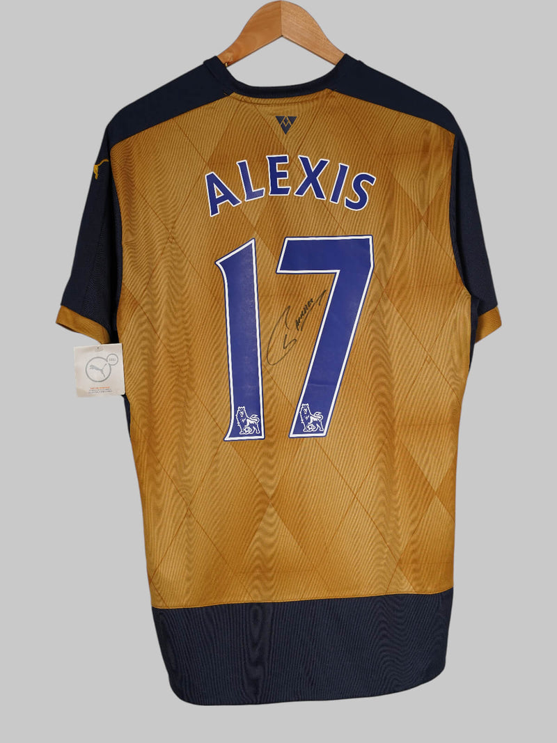 Arsenal Away Shirt 2015/16 Alexis 17 Signed (L)
