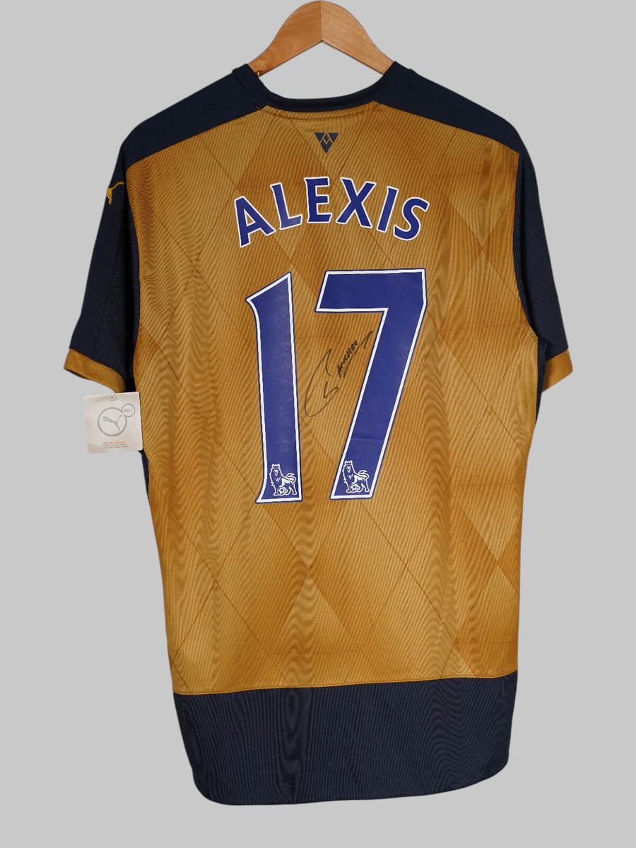 Arsenal Away Shirt 2015/16 Alexis 17 Signed (L)