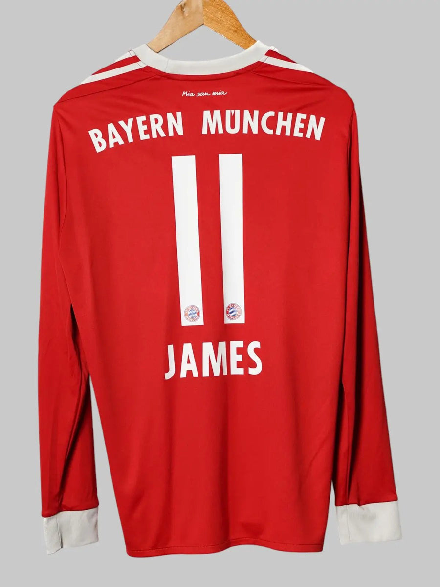 Bayern Munich Home Shirt L/S 2017/18 James 11 (M)