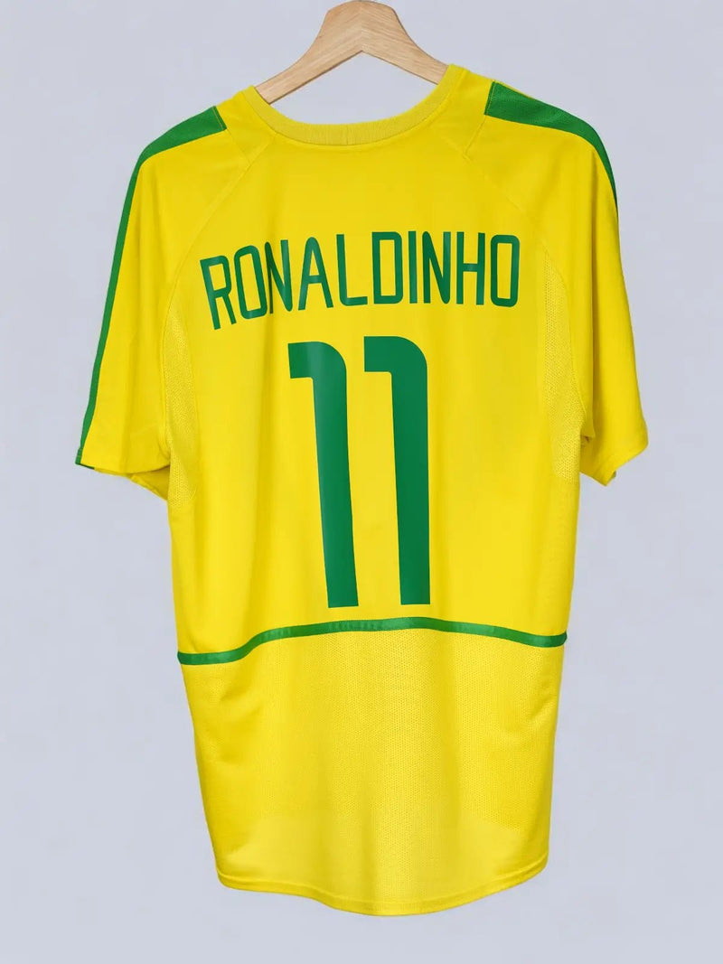 Brazil Home Shirt 2002/3 Ronaldinho 11 (M)