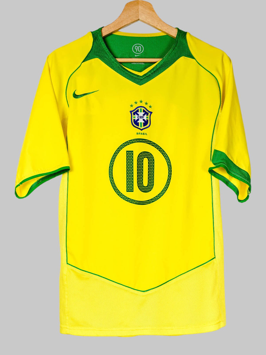 Brazil Home Shirt 2004/5 Ronaldinho 10 (M)