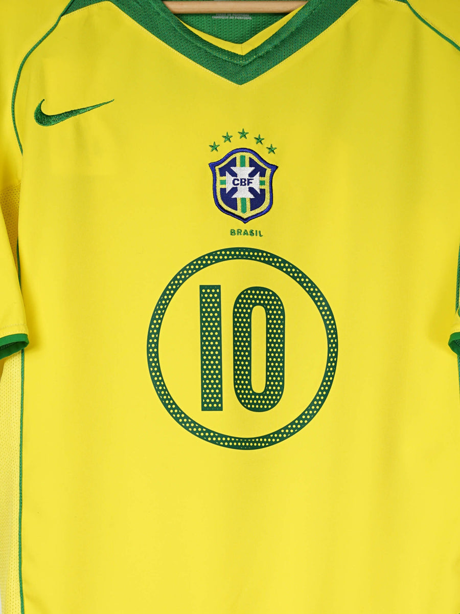 Brazil Home Shirt 2004/5 Ronaldinho 10 (M)