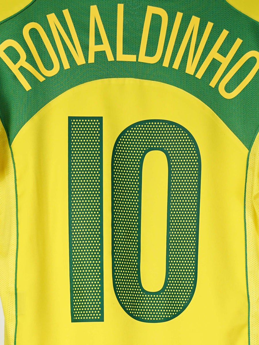 Brazil Home Shirt 2004/5 Ronaldinho 10 (M)