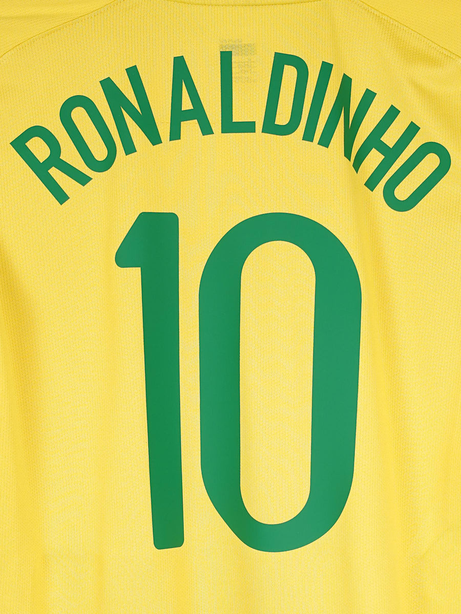 Brazil Home Shirt 2008/10 Ronaldinho 10 (XL)