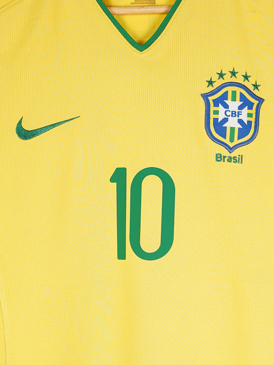 Brazil Home Shirt 2008/10 Ronaldinho 10 (XL)