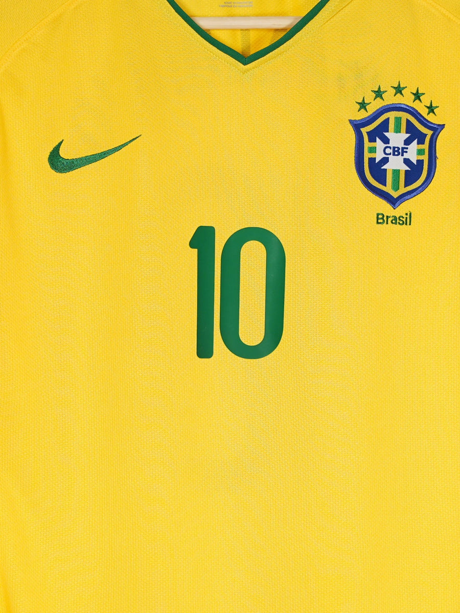 Brazil Home Shirt 2008/9 Ronaldinho 10 (XL)