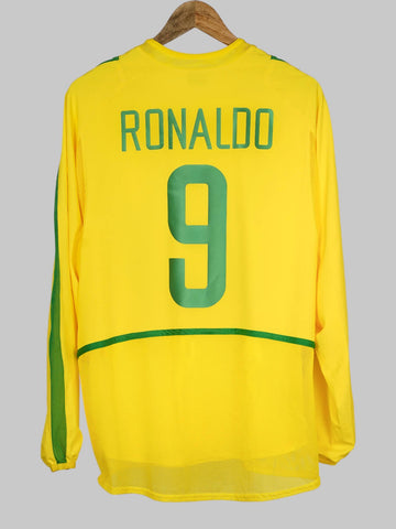 Brazil Home Shirt L/S 2002/3 Player Issue Ronaldo 9 (L)
