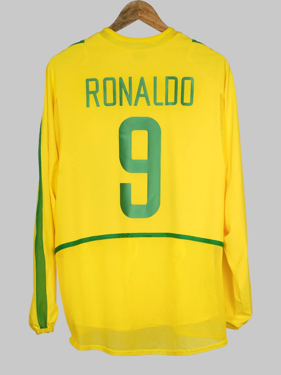 Brazil Home Shirt L/S 2002/3 Player Issue Ronaldo 9 (L)