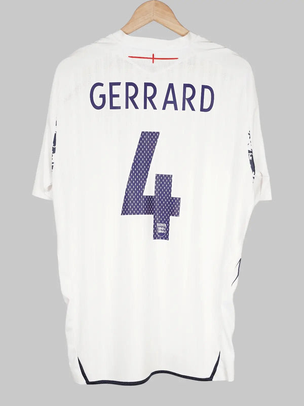 England Home Shirt 2007/9 Gerrard #4 (XL)