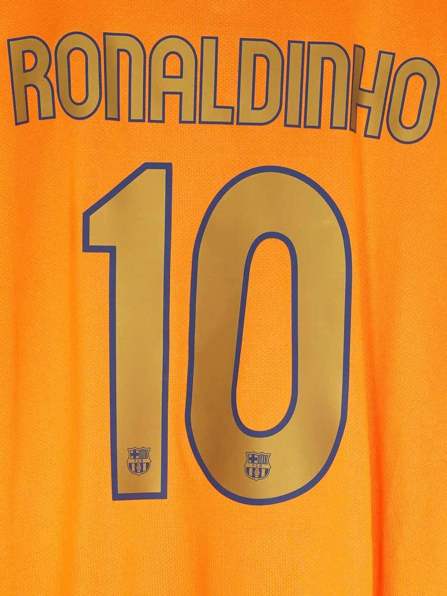FC Barcelona Away Shirt 2006-08 Ronaldinho 10 (L)