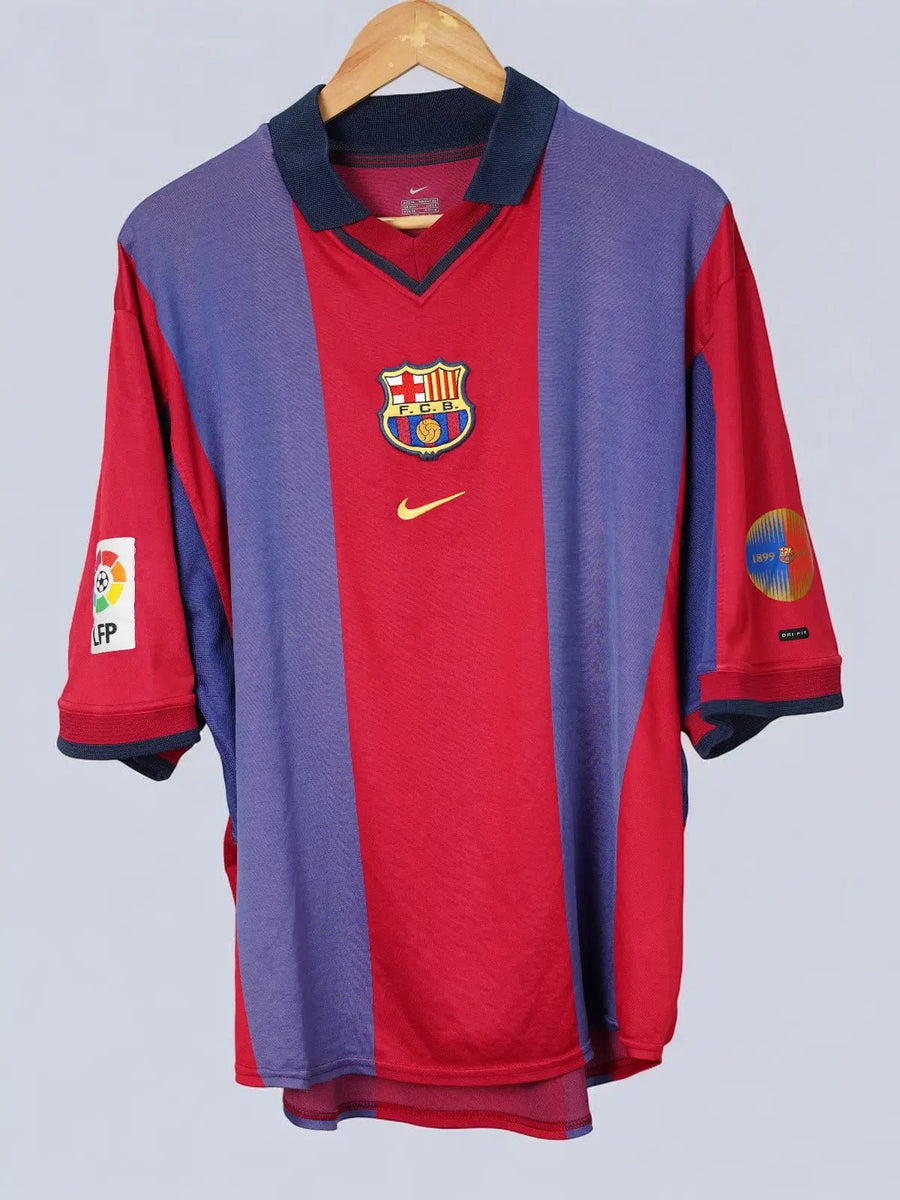 FC Barcelona Home Shirt 2000/1 Kluivert 9 (XL)