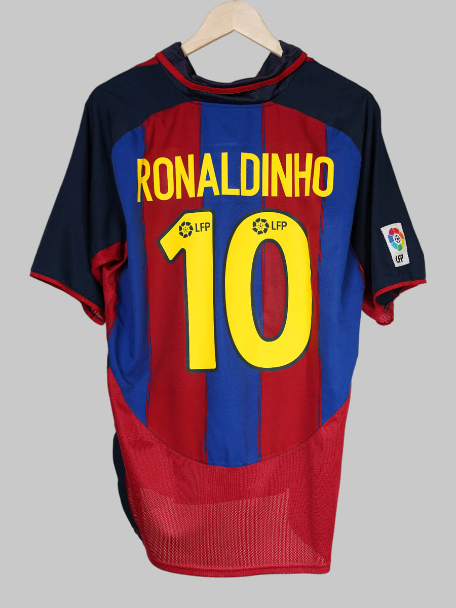 FC Barcelona Home Shirt 2003/4 Ronaldinho 10 (L)