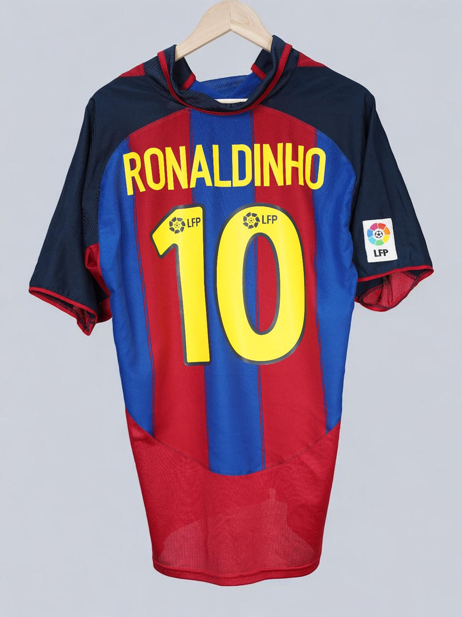 FC Barcelona Home Shirt 2003/4 Ronaldinho 10 (M)