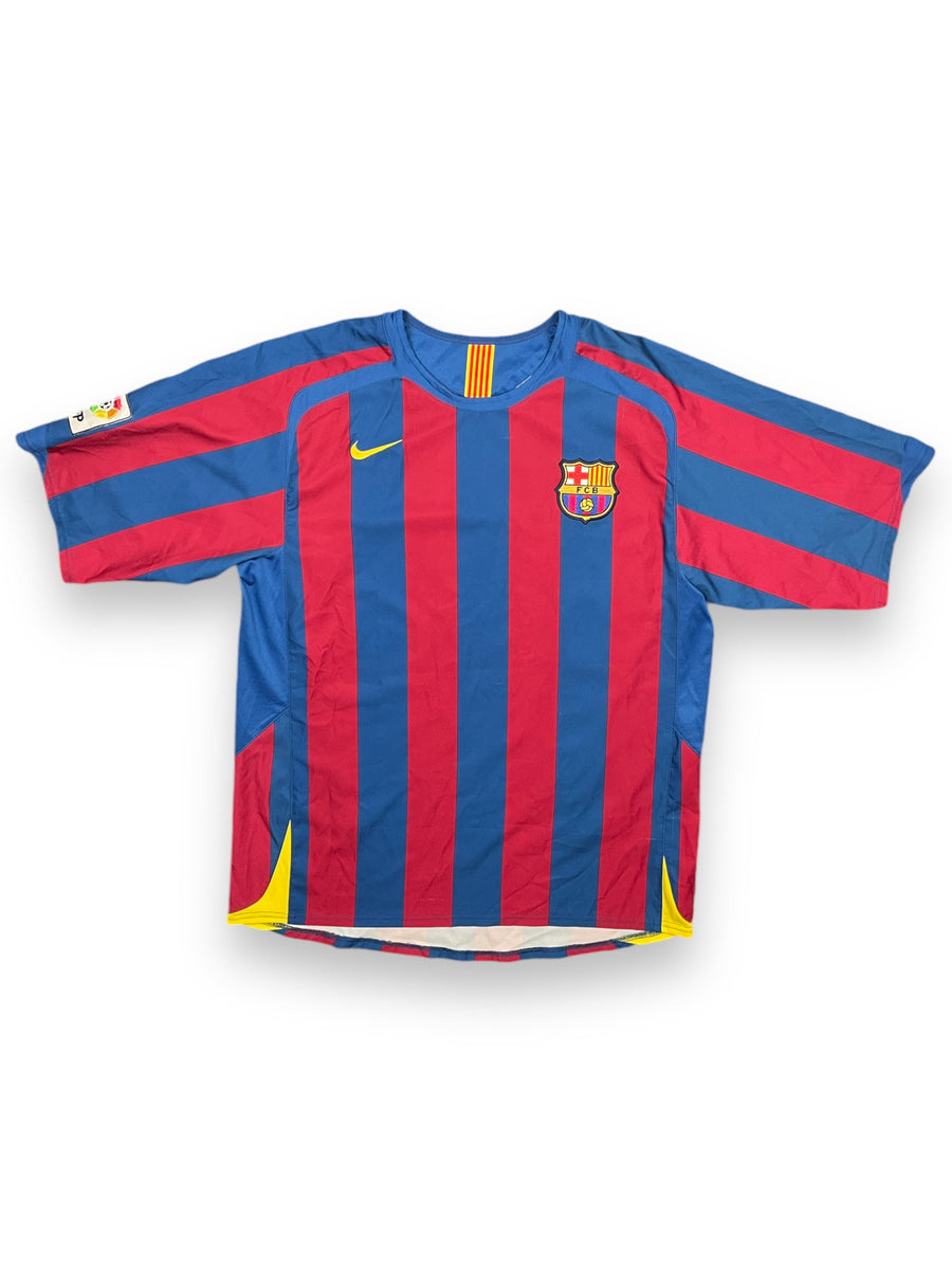 FC Barcelona Home Shirt 2005/6 Ronaldinho 10 - 9/10 - L