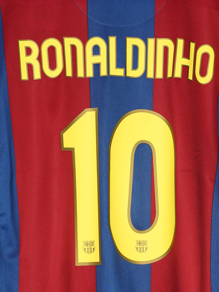 FC Barcelona Home Shirt 2007/8 Ronaldinho 10 (L)
