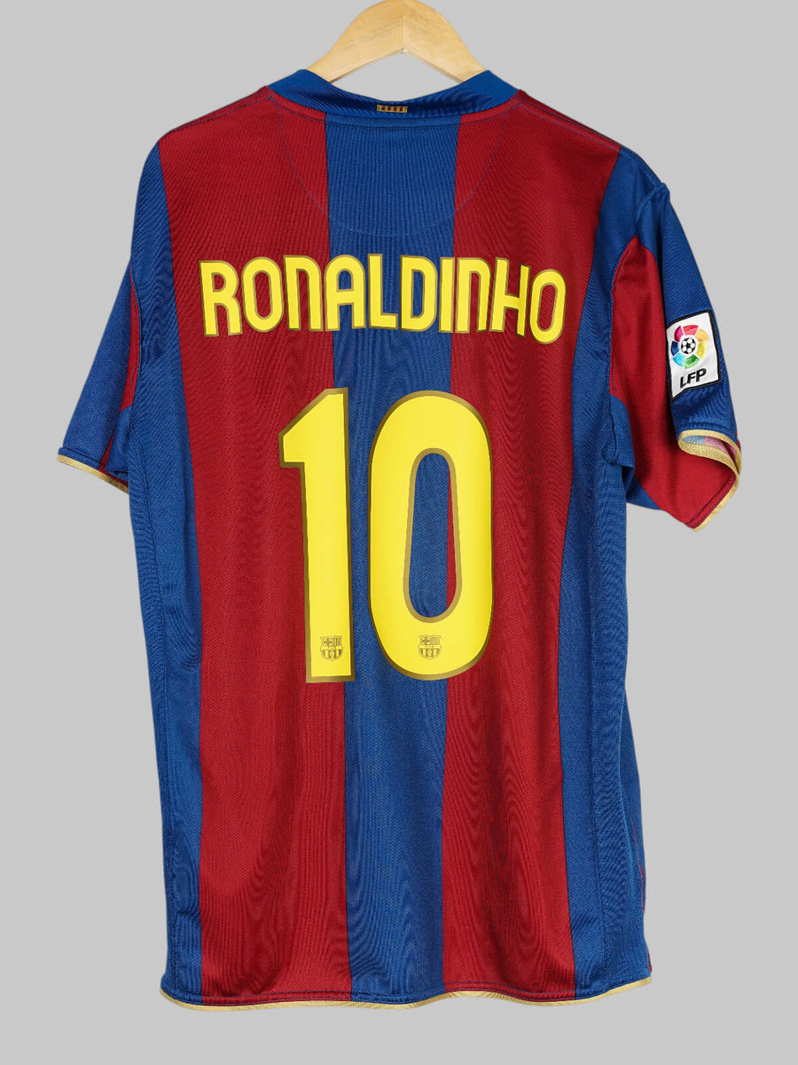 FC Barcelona Home Shirt 2007/8 Ronaldinho 10 (L)