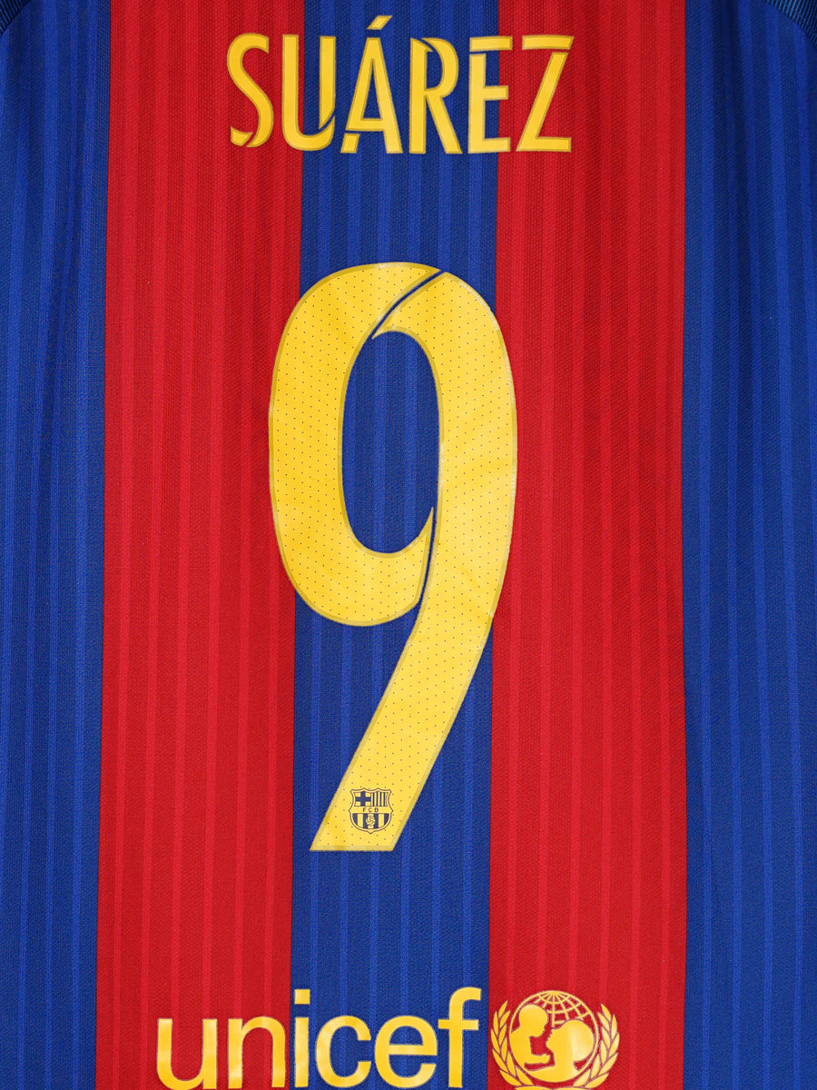 FC Barcelona Home Shirt 2016/17 Suarez 9 (L)