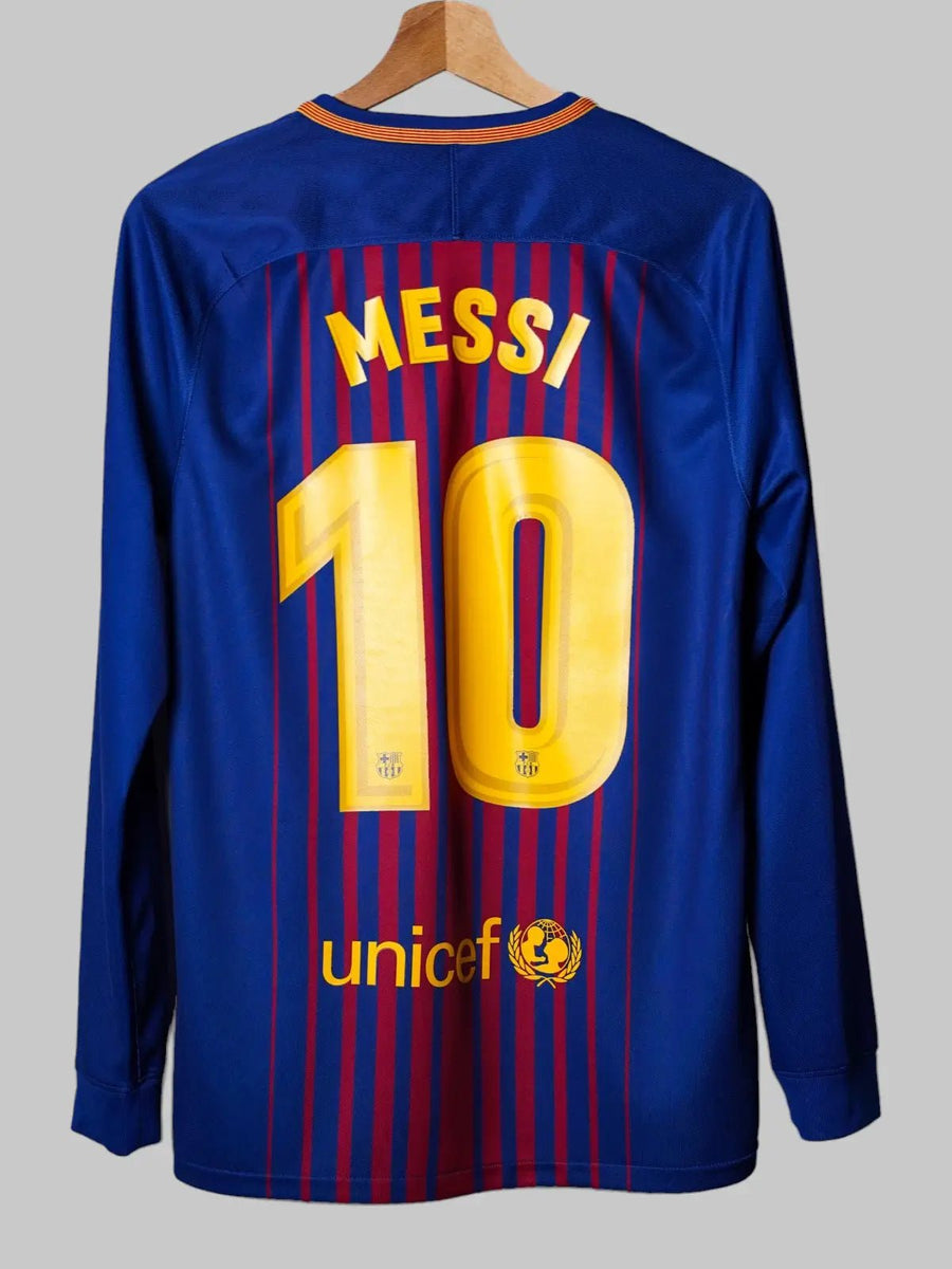 FC Barcelona Home Shirt 2017/18 L/S Messi 10 (S)