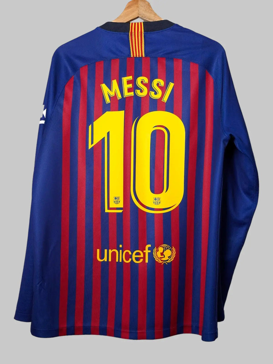FC Barcelona Home Shirt L/S 2018/19 Messi 10 (S)