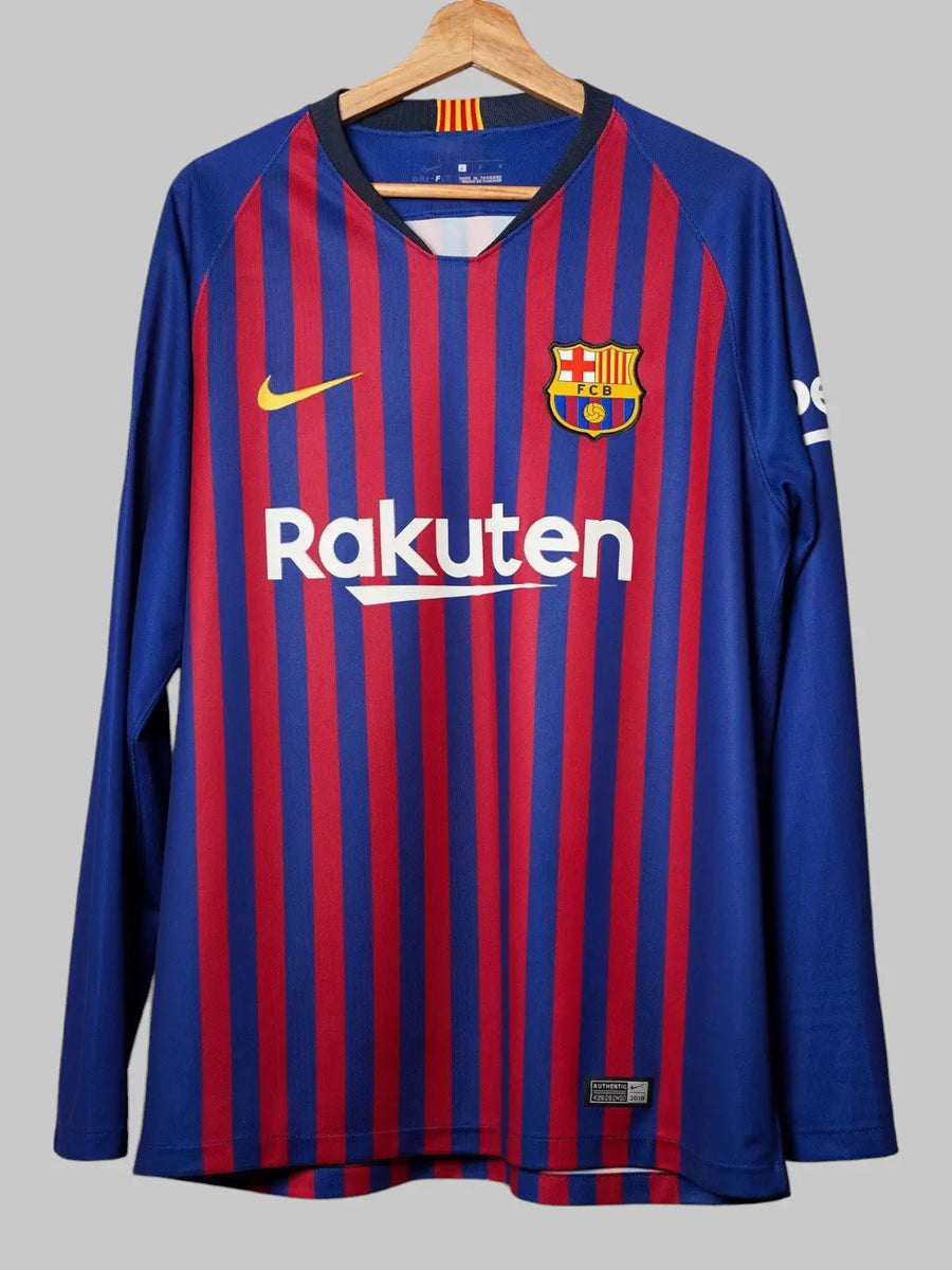 FC Barcelona Home Shirt L/S 2018/19 Messi 10 (S)