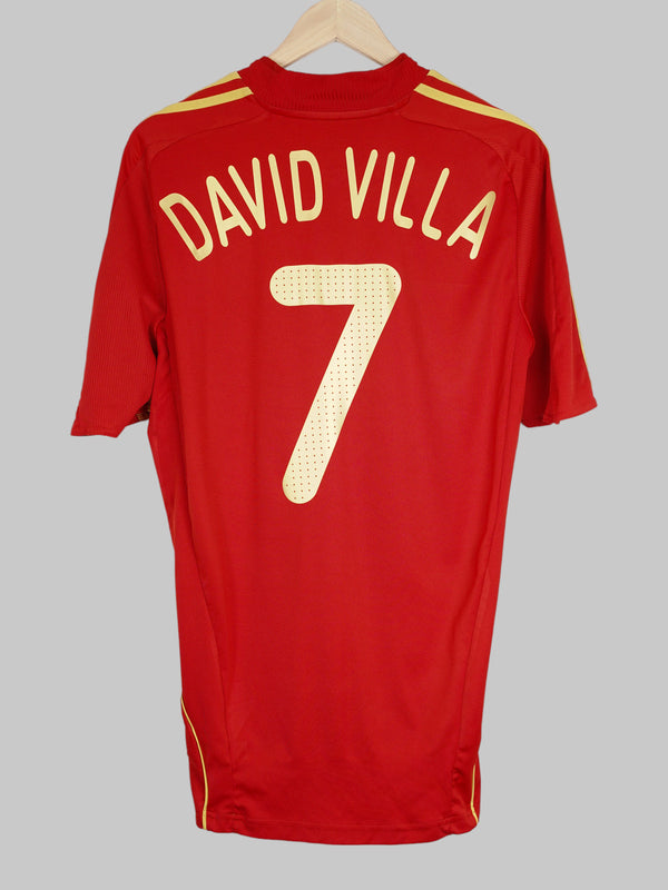 2008/10 Spain David Villa #7 Home Shirt (M) Adidas