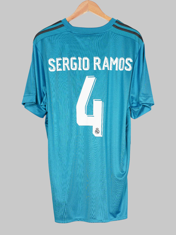 2017/18 Real Madrid Sergio Ramos #4 Maillot Third (XL)