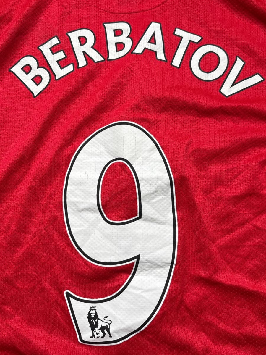 2007/08 Manchester United Berbatov #9 Home Shirt L/S (L)