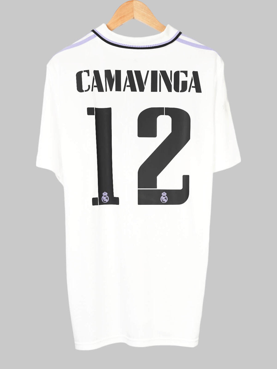 Real Madrid Home Shirt 2022/23 Signed Camavinga 12 with COA (L)