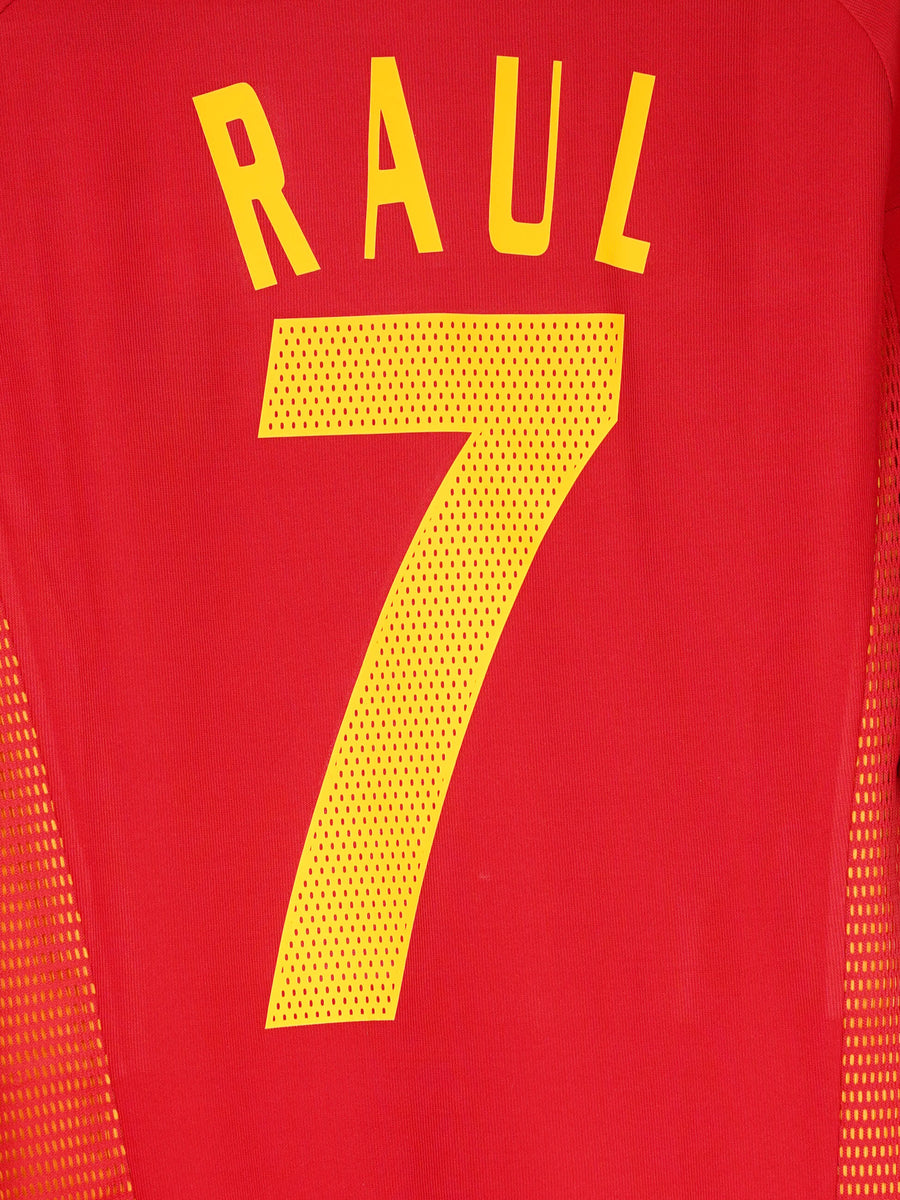 Spain Home Shirt 2003/4 Raul 7 (L)