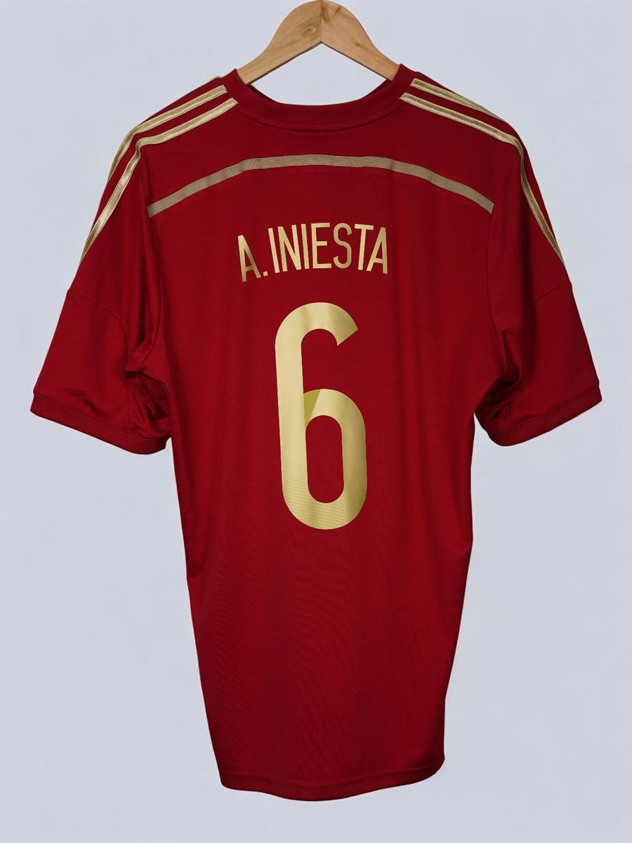 Spain Home Shirt 2014/15 A.Iniesta 6 (L)