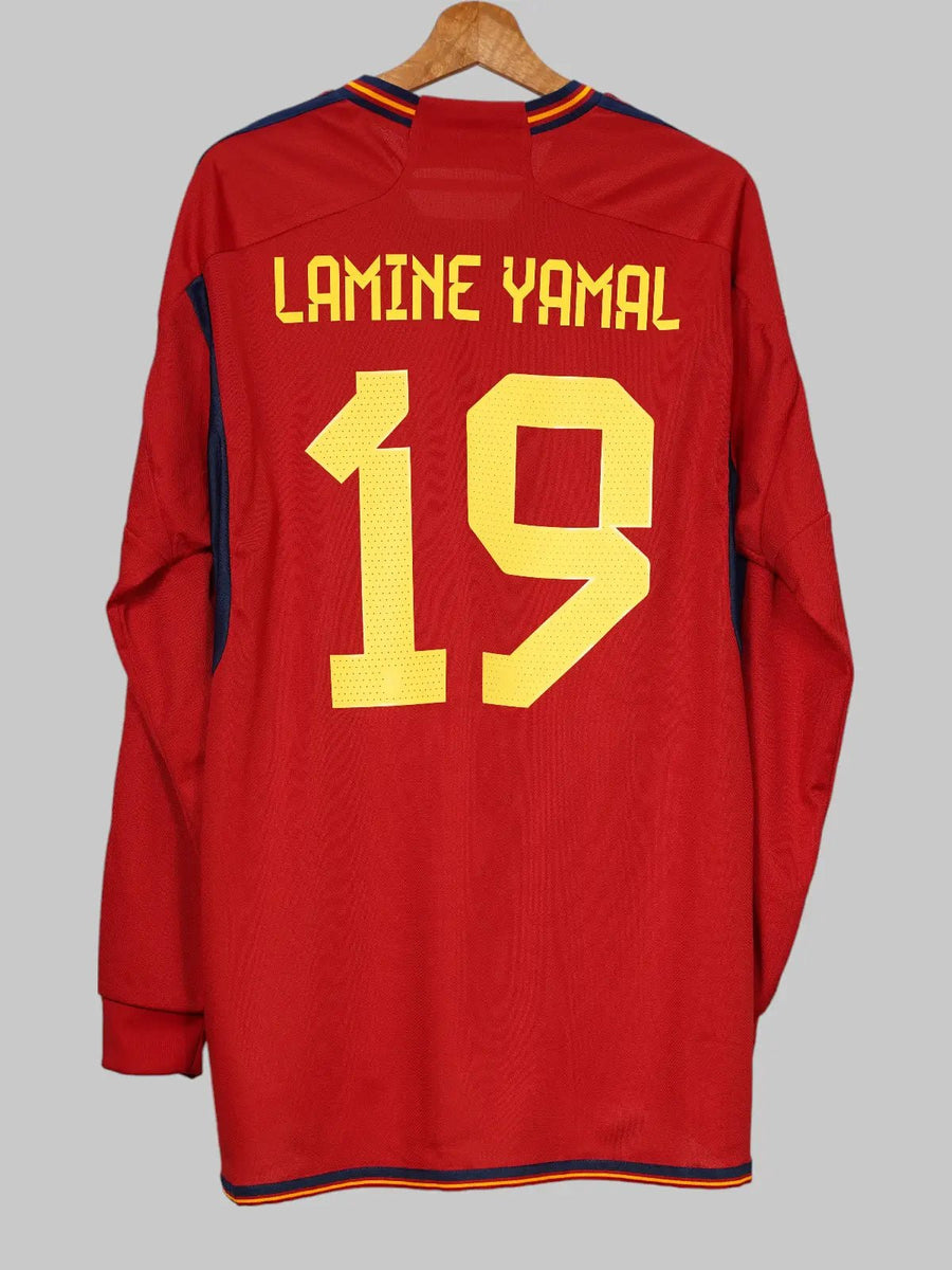 Spain Home Shirt 2022/23 L/S Lamine Yamal 19 (XL)