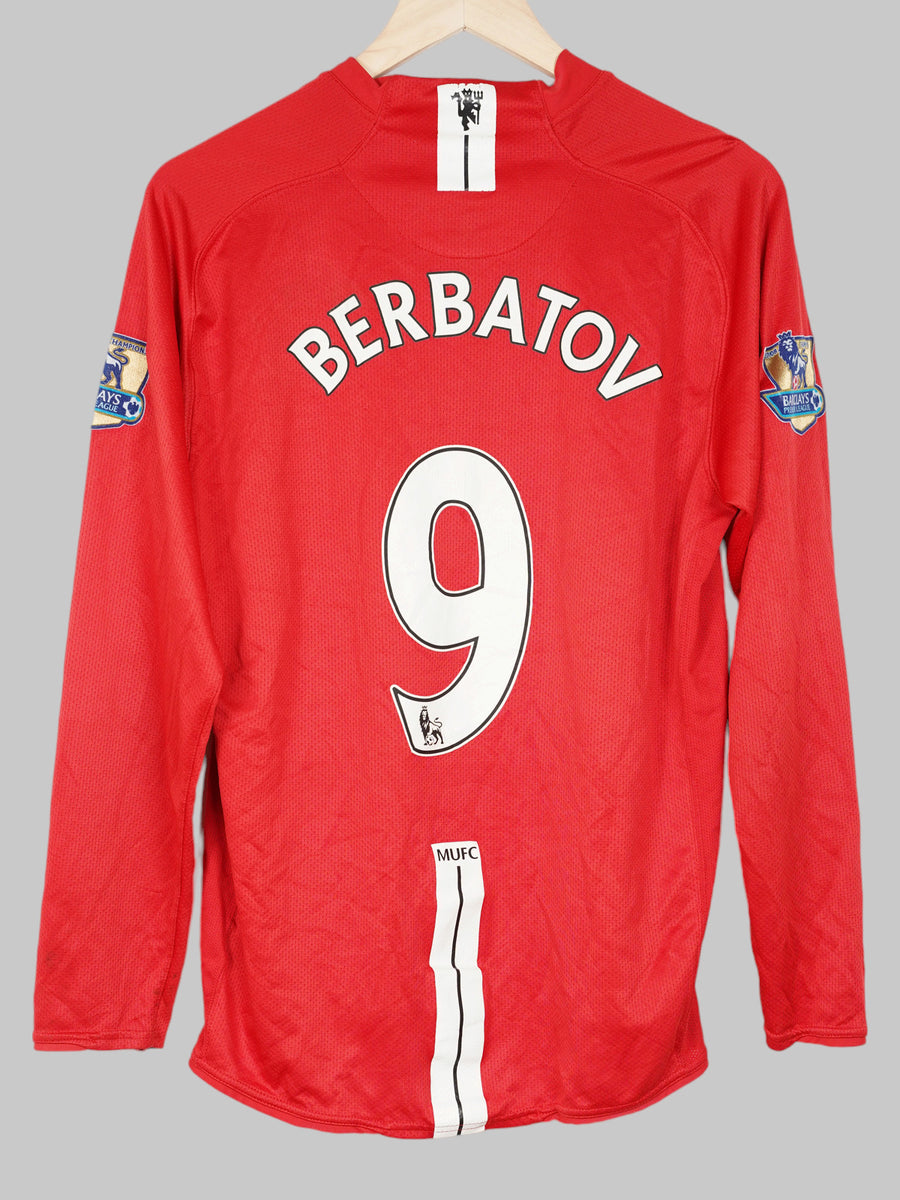 2007/08 Manchester United Berbatov #9 Home Shirt L/S (L)