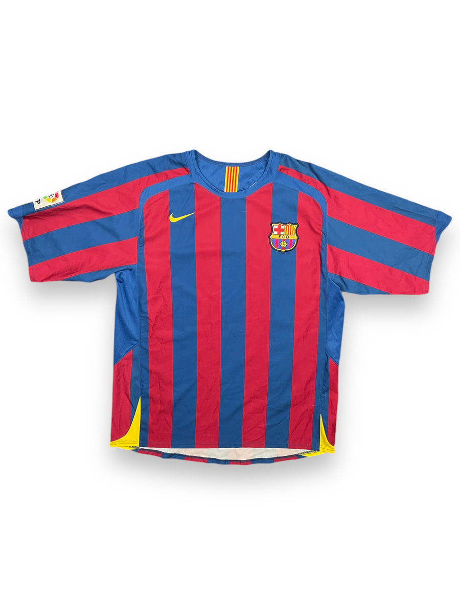 FC Barcelona Heim <tc>Trikot</tc> 2005/6 Ronaldinho #10 – 9/10 – L