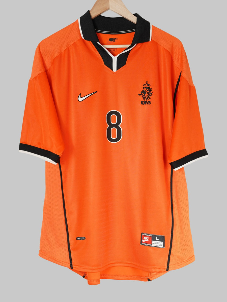 1998/99 Netherlands Bergkamp #8 Home Shirt (L)
