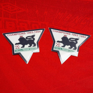 1994/95 Manchester United Premier League Champions 1993/94 Patches (Repro)